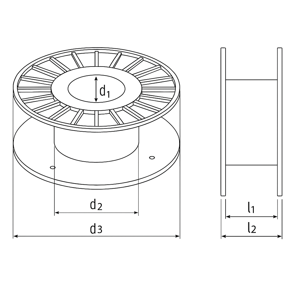 Unsere Spulenabmessungen im Detail